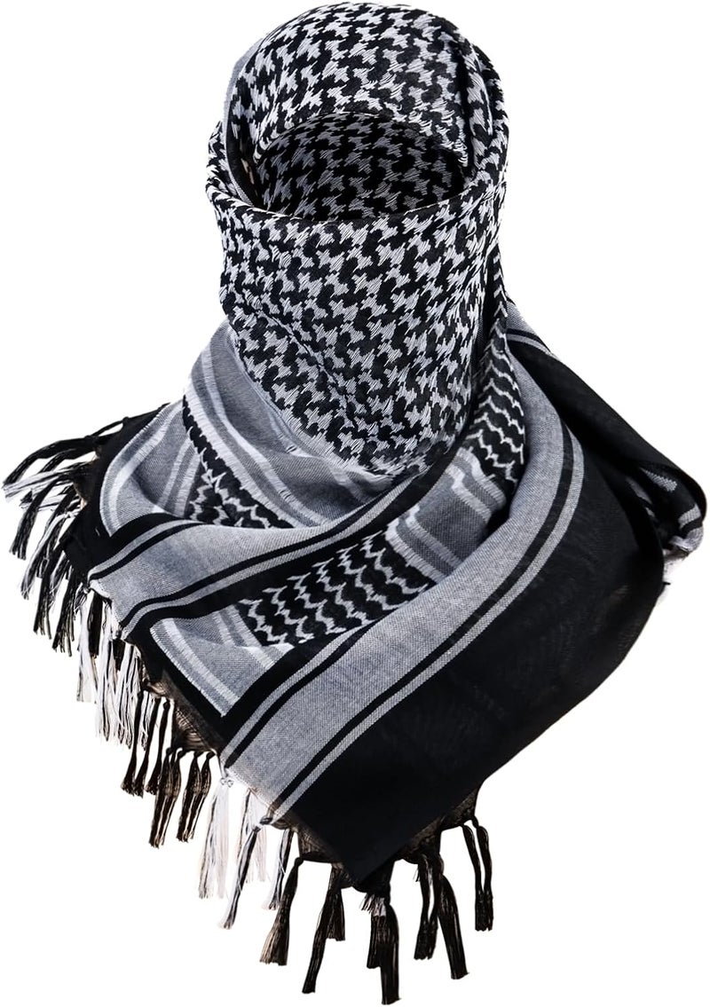 Free Soldier Scarf Military Shemagh Tactical Desert Keffiyeh Head Neck Scarf Arab Wrap with Tassel for Men Women - Image 1